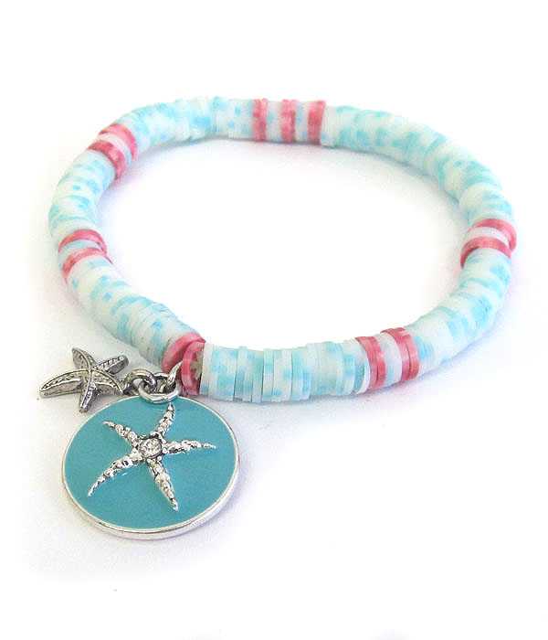 SEALIFE THEME CHARM STRETCH BRACELET - STARFISH