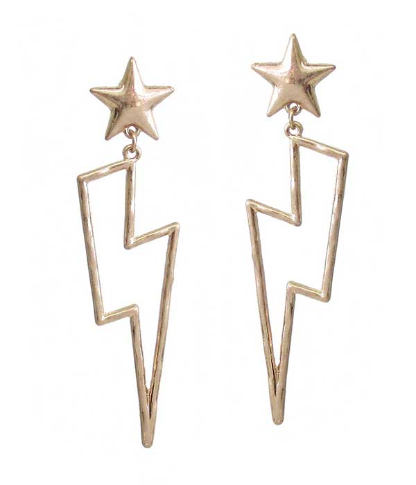 STAR AND WIRE LIGHTNING EARRING
