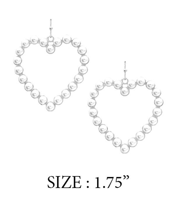 MULTI PEARL HEART EARRING