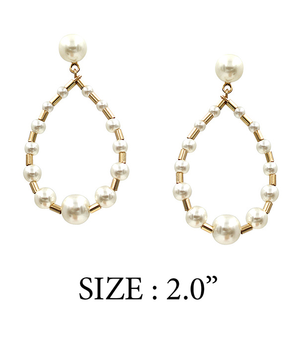 MULTI PEARL TEARDROP EARRING