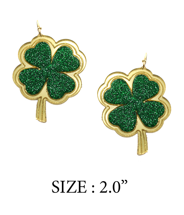 ST PATRICK DAY THEME CLOVER EARRING