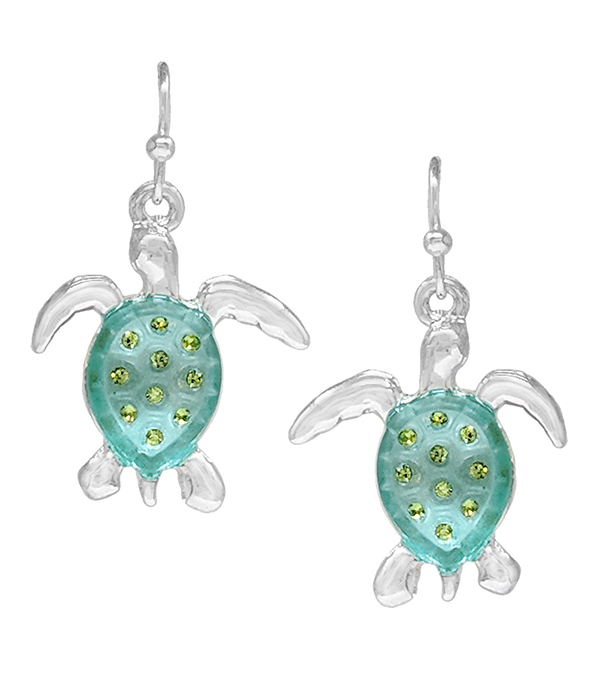 Sealife theme silicone bead earring - turtle