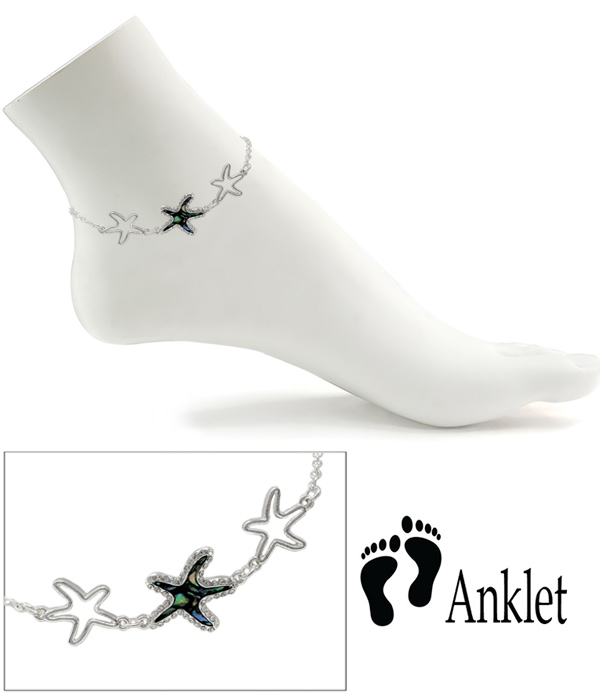 Sealife theme abalone anklet - starfish