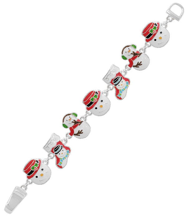 Christmas snowman magnetic bracelet