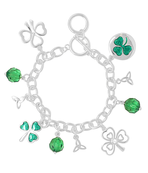 ST PATRICS DAY THEME MULTI CHARM TOGGLE BRACELET