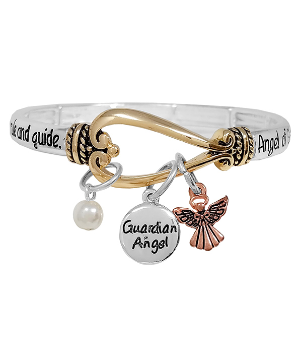 RELIGIOUS INSPIRATION CHARM STRETCH BRACELET - GUARDIAN ANGEL