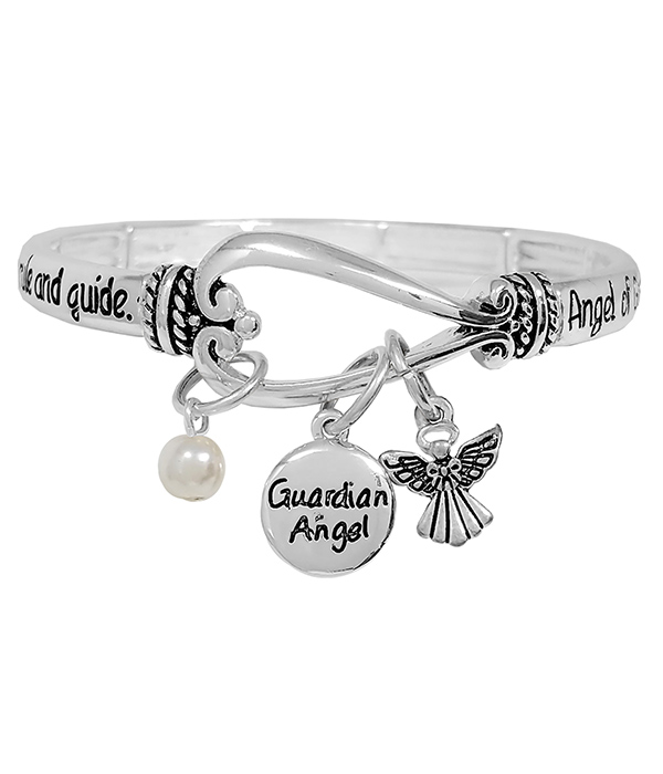 RELIGIOUS INSPIRATION CHARM STRETCH BRACELET - GUARDIAN ANGEL