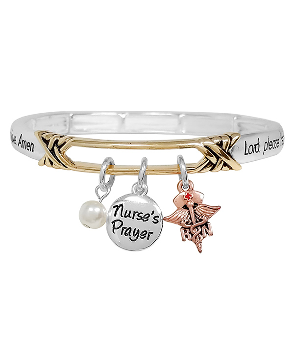 NURSE THEME CHARM STRETCH BRACELET