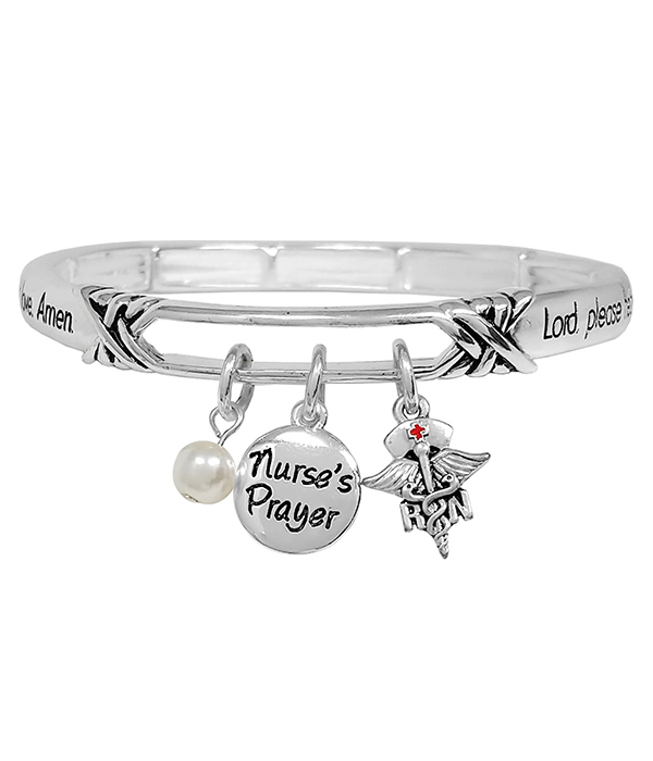 NURSE THEME CHARM STRETCH BRACELET