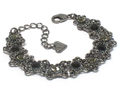 Boutique style crystal deco abstract pattern bracelet 