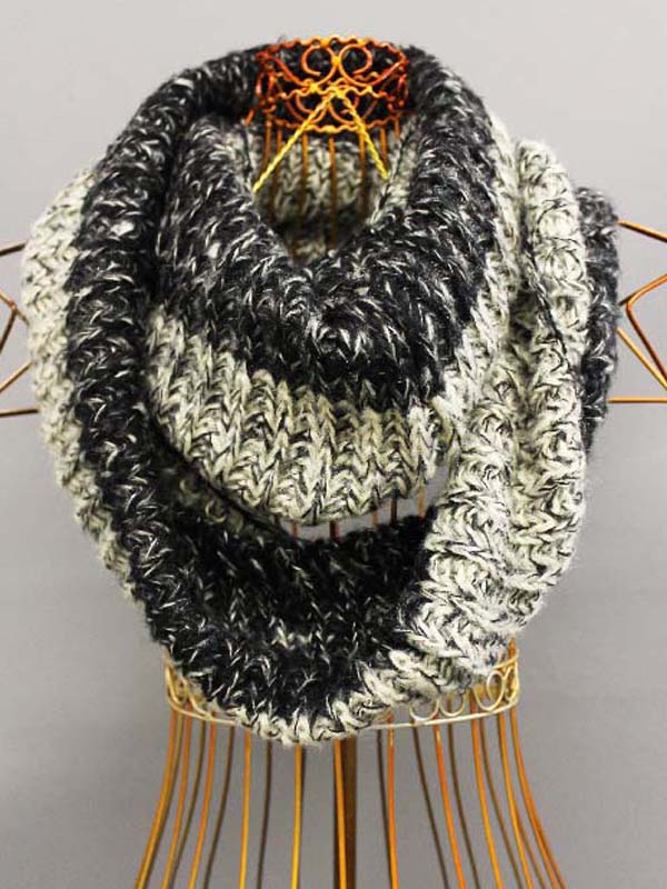 100% acrylic knit ombre infinity scarf
