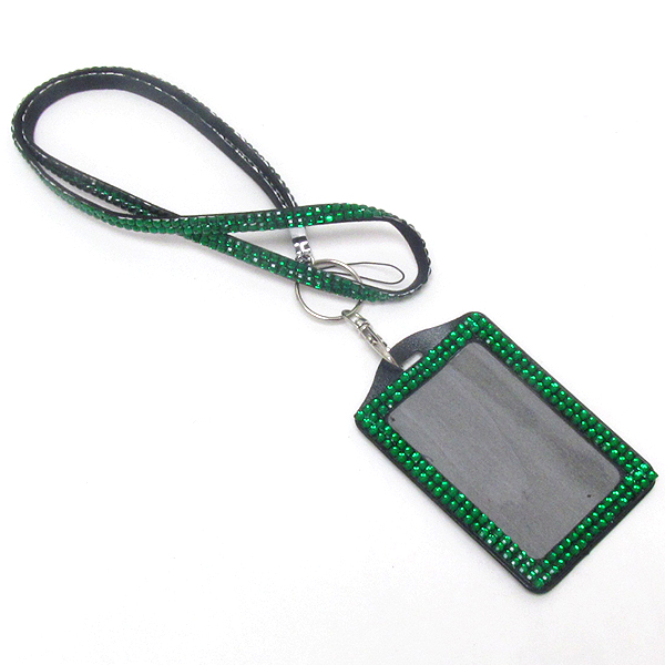 Glittering lanyard id tag neck holder