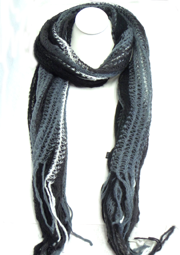 Multi color crochet winter scarf