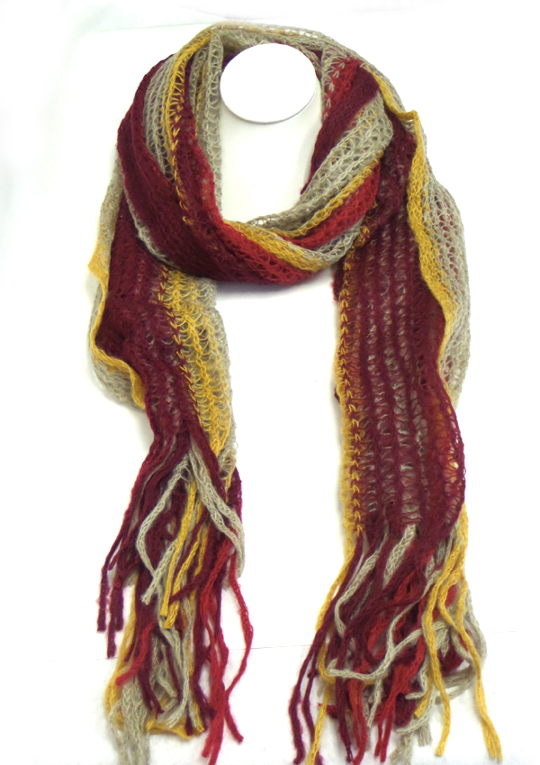 Multi color crochet winter scarf