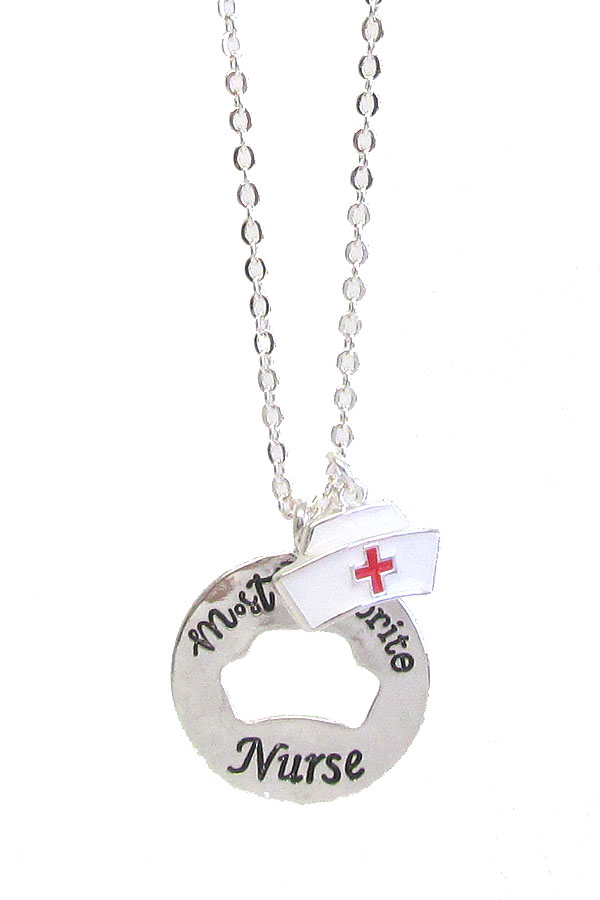 DOUBLE PENDANT INSPIRATION NECKLACE - MOST FAVORITE NURSE