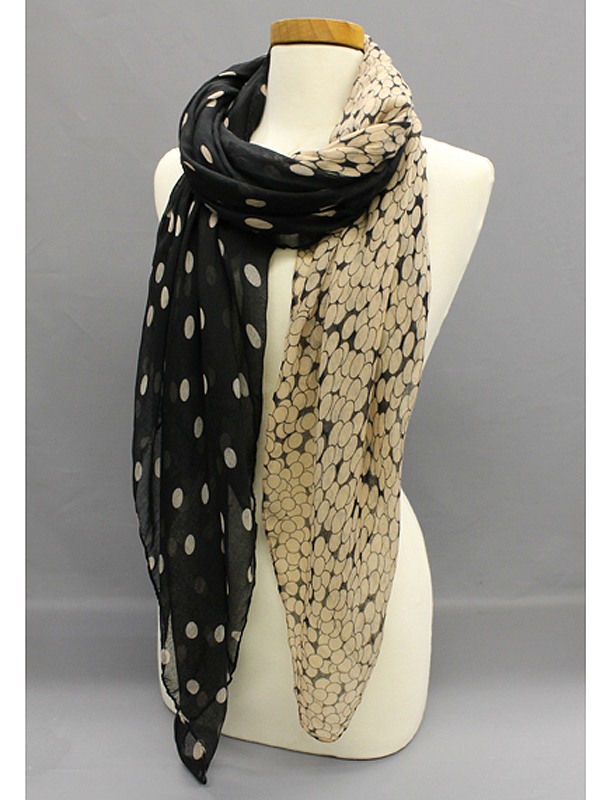 100% polyester rainy dotted scarf