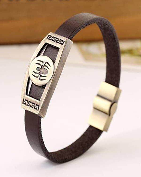 Pulseira inspired unisex or mens leather magnetic bracelet - spider