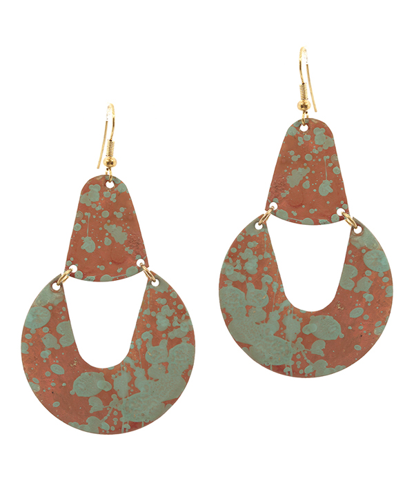 Color coat geometric metal earring