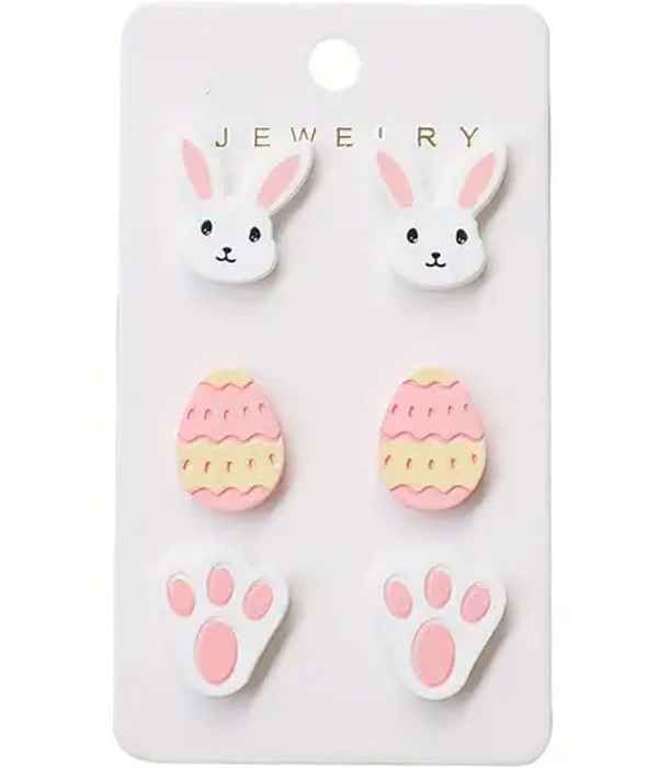Easter theme 3 pair earring set