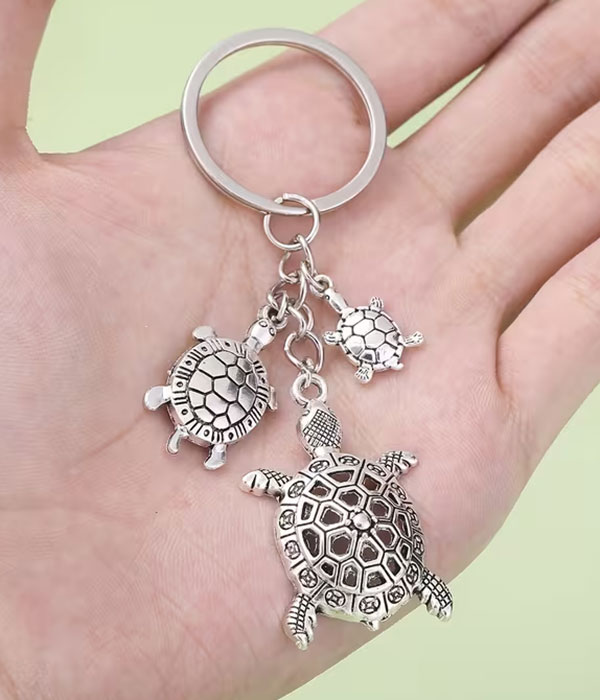 Turtle charm key chain