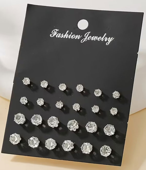 12 pair stud earring set