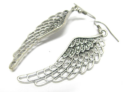 Crystal stud angel wing earring