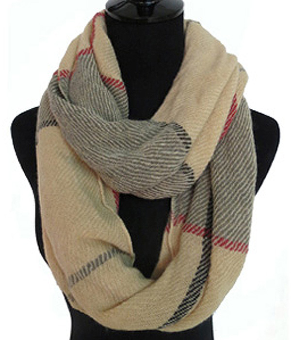 Cozy urban checker winter infinity scarf