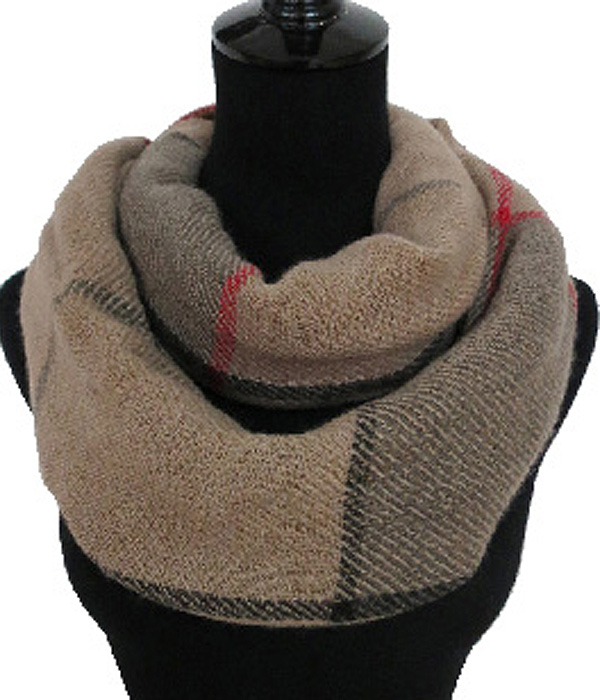 Cozy urban checker winter infinity scarf