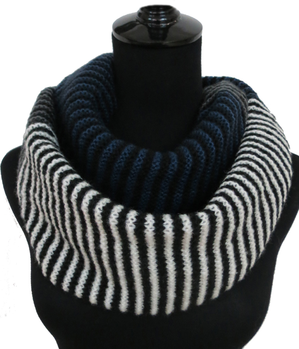Multi color stripe winter scarf