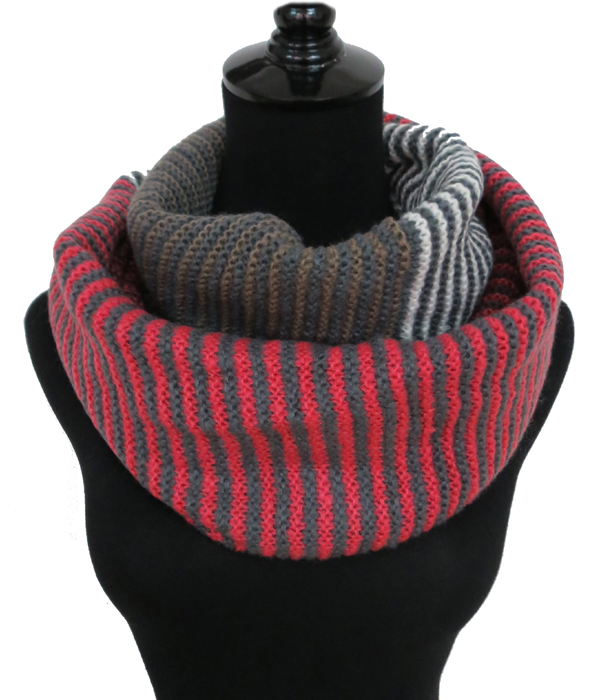 Multi color stripe winter scarf
