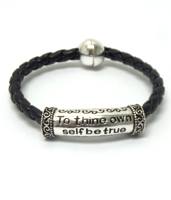 Message metal tube and braided cord and magnetic band bracelet