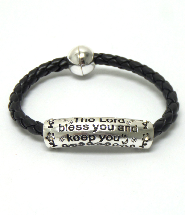Message metal tube and braided cord and magnetic band bracelet