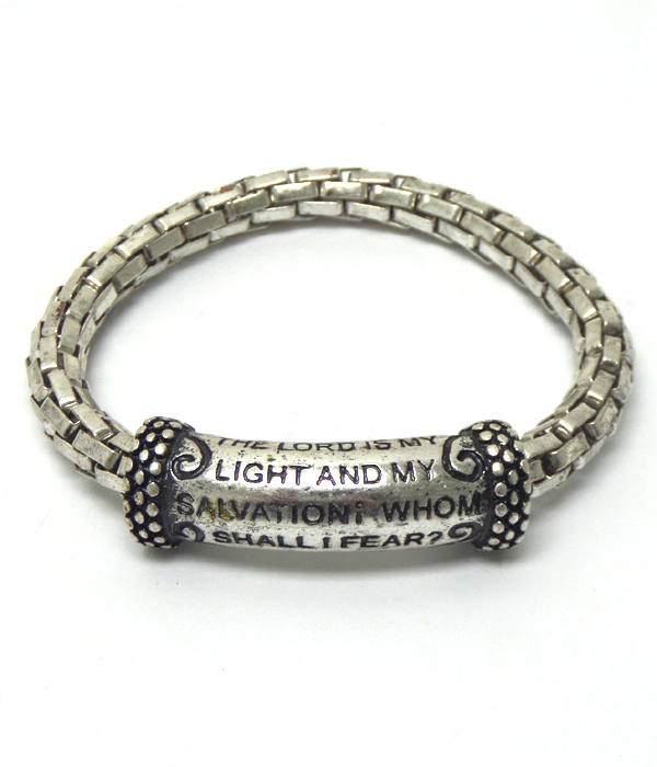 Message metal tube and strethc snake chain bracelet