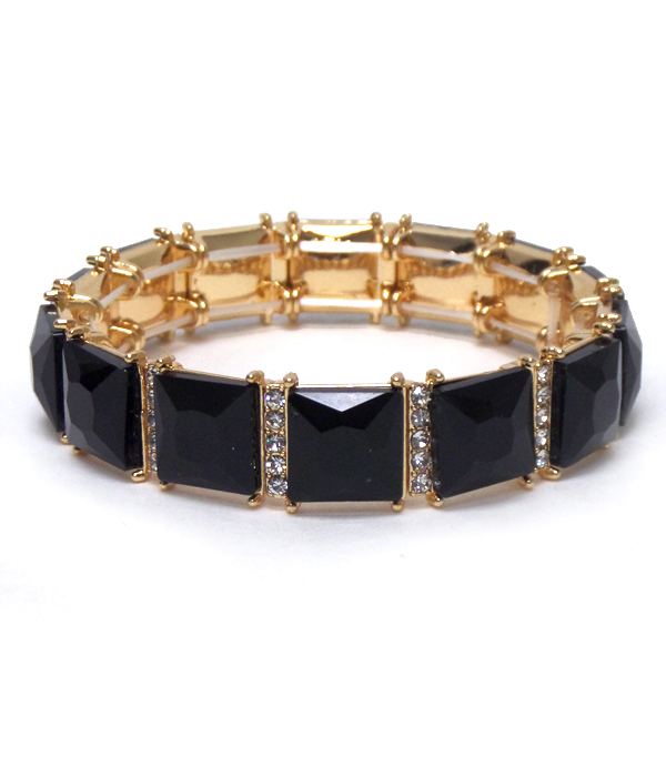 Linked square cystals bracelet