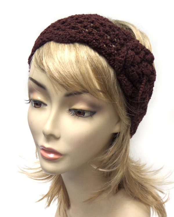 Flower crochet headband warmer