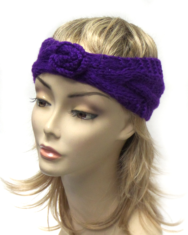 Thick crochet flower headband 