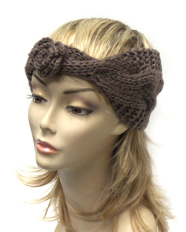 Thick crochet flower headband warmer