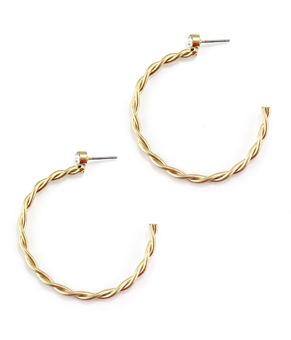 Twist wire hoop earring