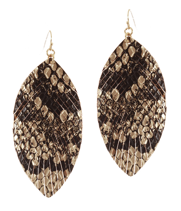 ANIMAL PRINT FAUX FUR FEATHER EARRING