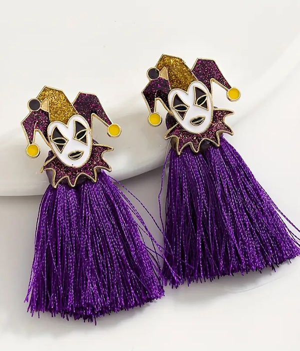 Mardi gras theme earring - clown
