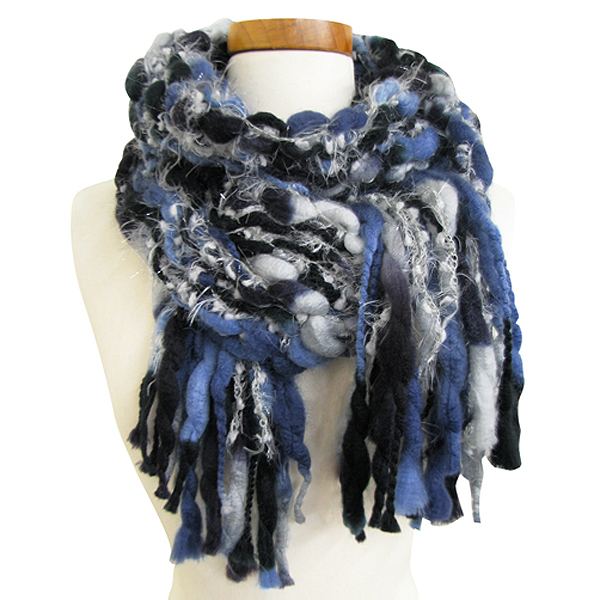 100% polyester colorful nubby muffler