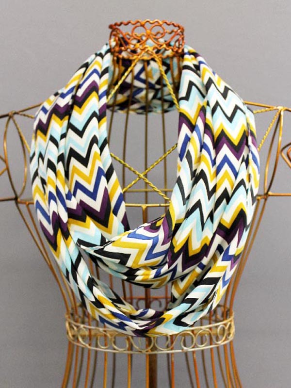 Multi color chevron infinity scarf