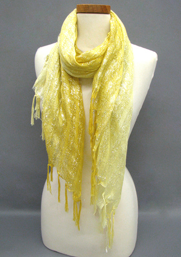 Viscose lurex fringe scarf