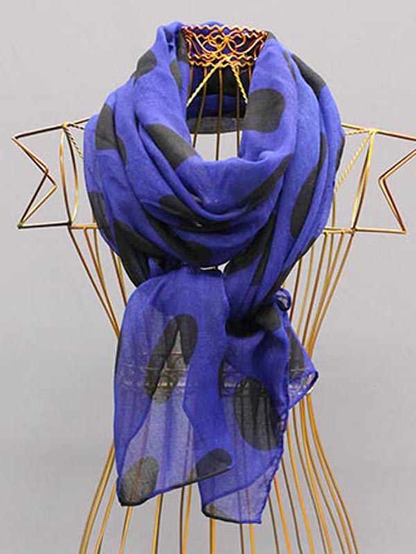 Large polka dot poliestere scarf