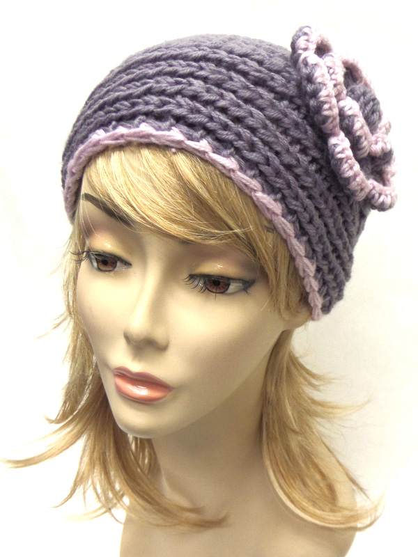 Crochet with flower head wrap
