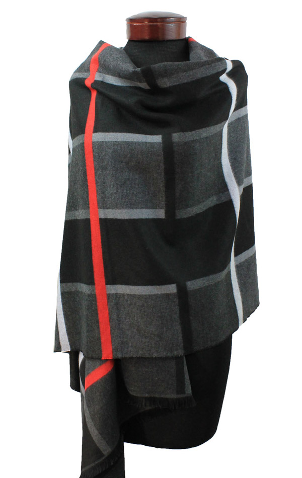 Cotton mix plaid blanket scarf or shawl