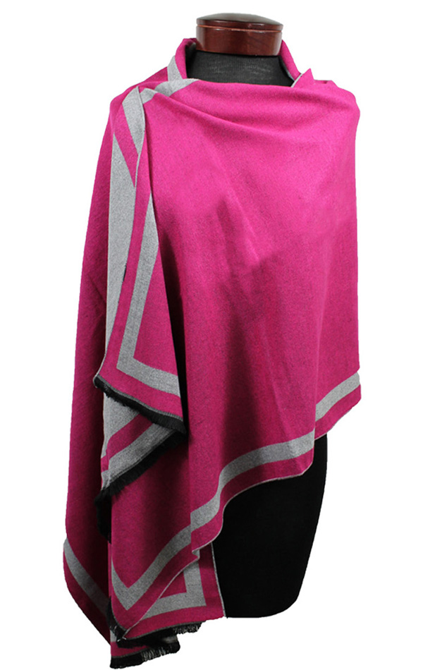 Cotton mix super soft border blanket scarf or shawl