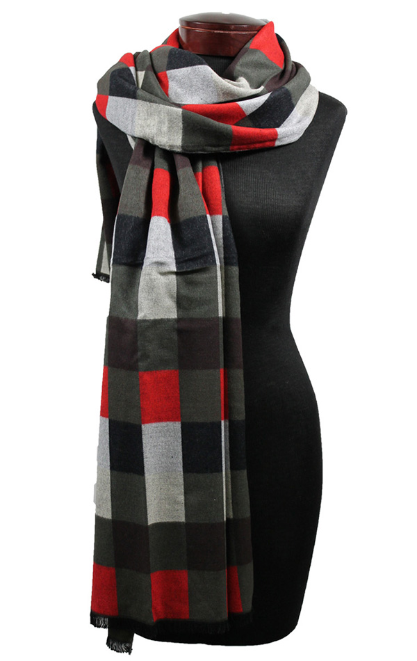 Cotton mix super soft checker blanket scarf or shawl