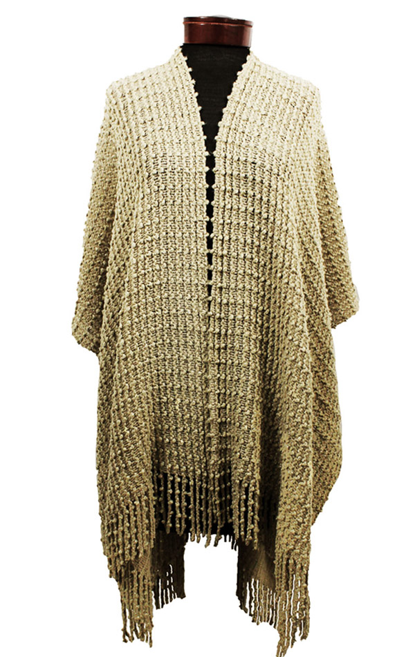 Acryl metallic knit ruana