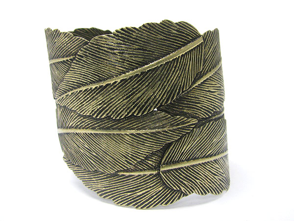 Multi leave shape metal casting bangle